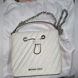 Michael Kors White Quilted Crossbody Bag